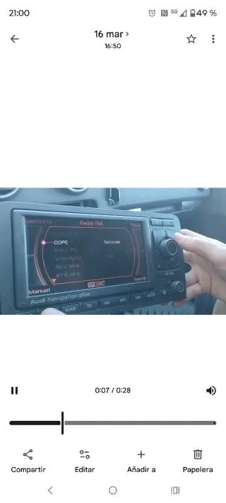 Pantalla Audi Navigation plus A3 2004