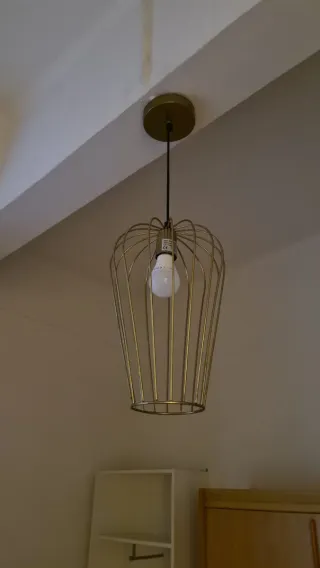 Lámpara Colgante Jaula Dorada