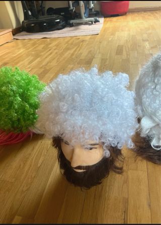 Peluca rosa y marrón