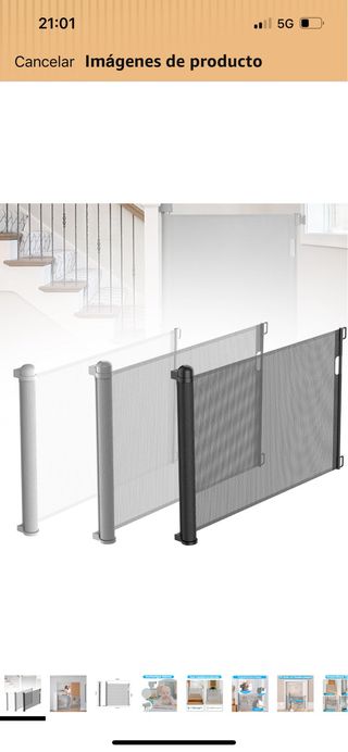 Barrera Escaleras Extensible de 0-150cm negro