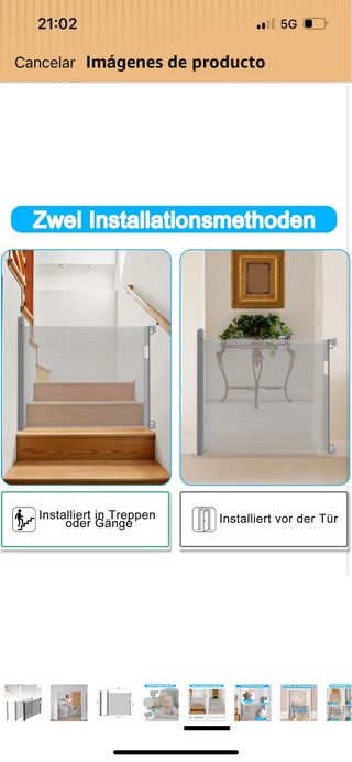 Barrera Escaleras Extensible de 0-150cm negro