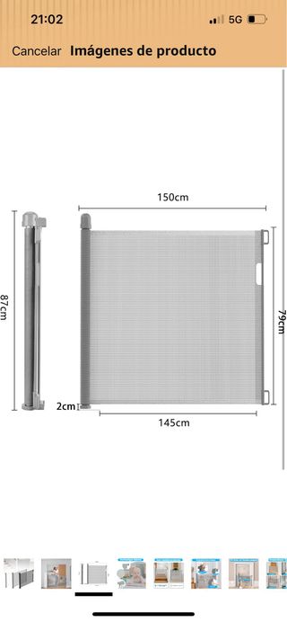 Barrera Escaleras Extensible de 0-150cm negro