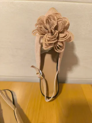 Bailarinas Beige con Flor