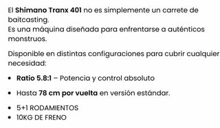 Carrete Shimano Tranx 401