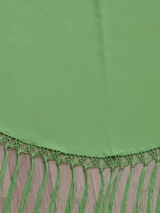 Mantoncillo Flamenco Verde con Flecos
