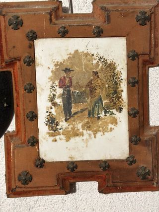 Cuadro antiguo con marco decorado