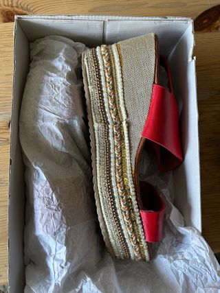 Sandalias Rojas Plataforma Talla 39