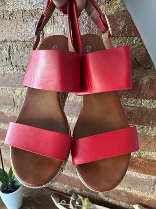Sandalias Rojas Plataforma Talla 39