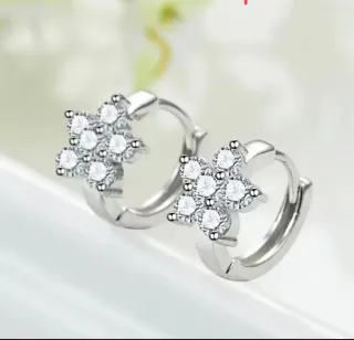 Pendientes Plata 925 Flor Circonitas