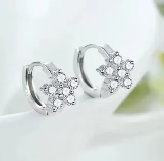 Pendientes Plata 925 Flor Circonitas