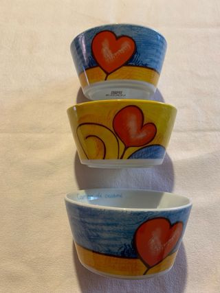 Set 3 Tazze Egan Cuori Ceramica