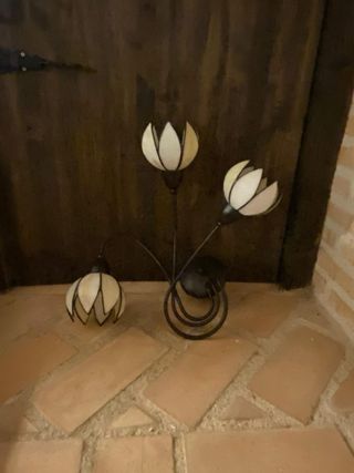 Lámpara de pared flor cristal metal