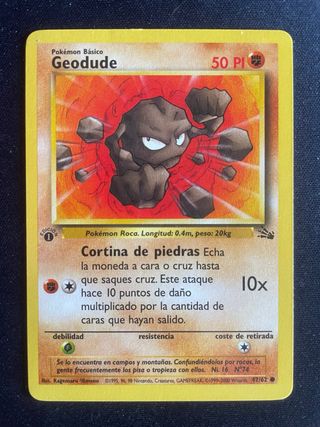 Geodude 47/62 Pokémon Carta Primera Edición