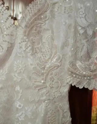 Vestido de Novia Encaje y Perlas