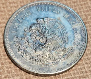 Moneda 5 Pesos Plata 1947 Cuauhtémoc