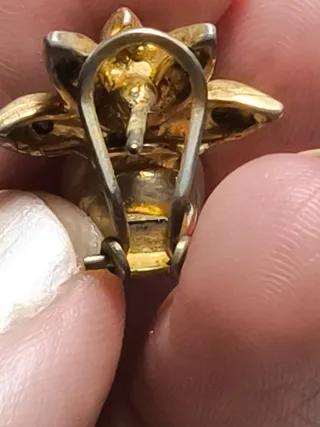 Pendientes vintage Hojas Perlas y Circonitas