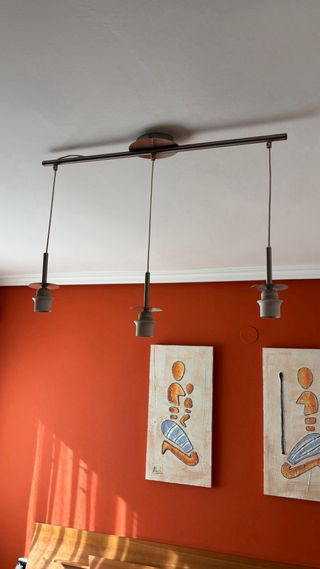 Lámpara colgante 3 tulipas cristal