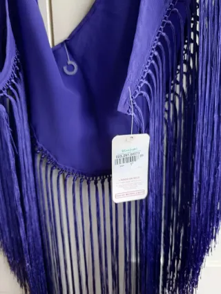 Mantoncillo Flamenco Morado con Flecos