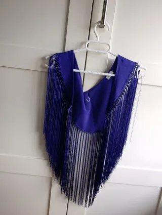 Mantoncillo Flamenco Morado con Flecos