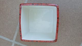 Maceta cuadrada cerámica diseño floral