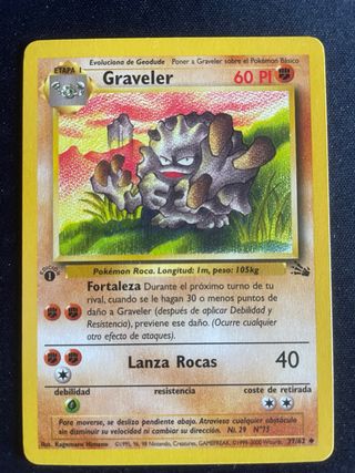 Graveler 37/62 Pokemon Fossil Primera Edición