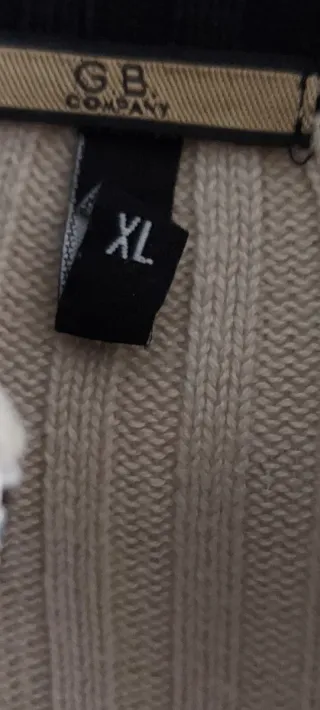 Cardigan uomo zip beige/nero taglia XL