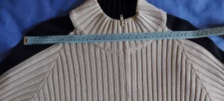 Cardigan uomo zip beige/nero taglia XL