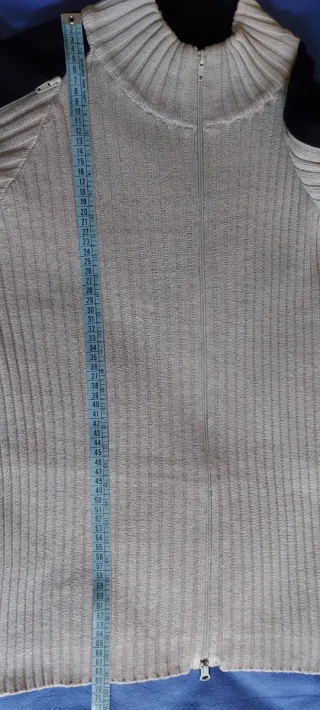 Cardigan uomo zip beige/nero taglia XL