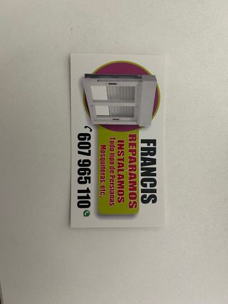 Servicio de mantenimiento y reparacion de persiana