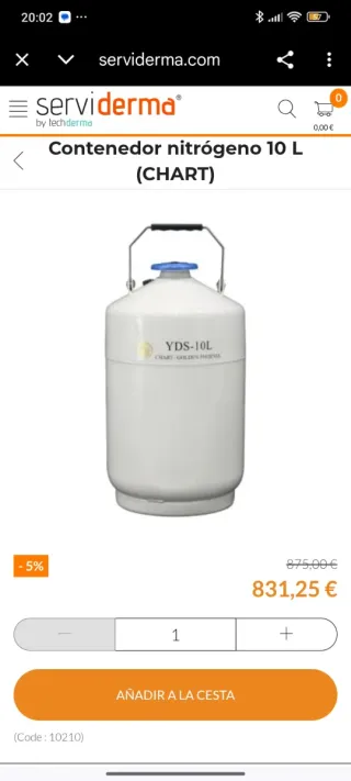 Contenedor Nitrógeno 10L CHART