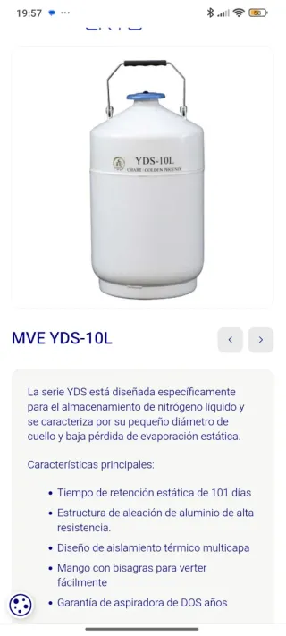 Contenedor Nitrógeno 10L CHART