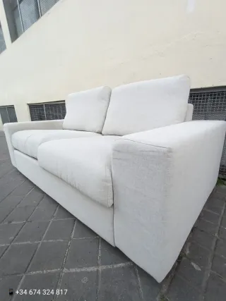 Sofá 2 plazas tela blanco