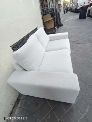 Sofá 2 plazas tela blanco