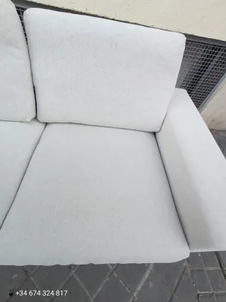 Sofá 2 plazas tela blanco