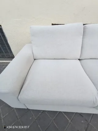 Sofá 2 plazas tela blanco