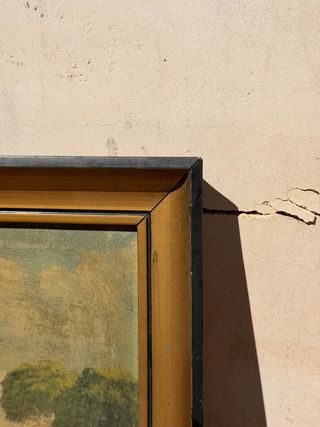 Cuadro antiguo paisaje rural