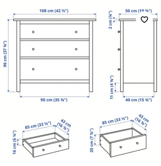 Cómoda Ikea HEMNES 3 cajones