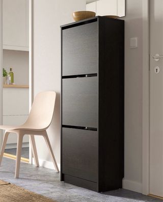 Zapatero 3 baldas  madera oscuro