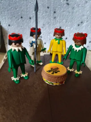 Lote indios Playmobil con tambor