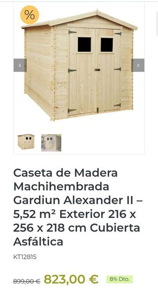 Caseta de Madera Machihembrada Gardiun Alexander II 5,52 m²