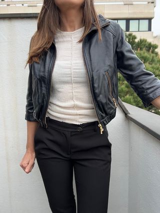 Cazadora cuero weekend Maxmara Max&Co