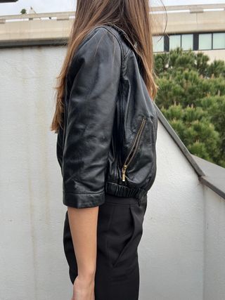 Cazadora cuero weekend Maxmara Max&Co