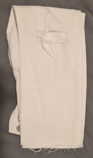 Nuevo Pantalón vaquero blanco mujer