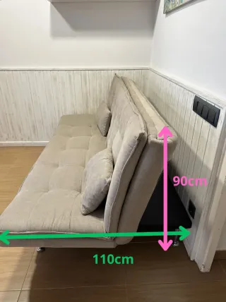 Sofá Cama Beige Tela Alia