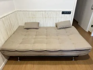 Sofá Cama Beige Tela Alia