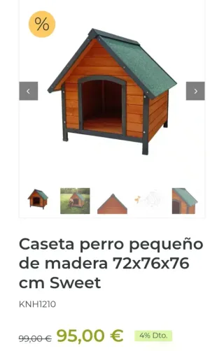 Caseta perro madera 72x76x76 cm Sweet