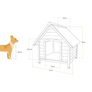 Caseta perro madera 72x76x76 cm Sweet