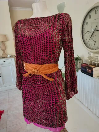 vestido boho velvet burnout easy wear talla 44