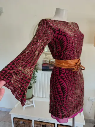 vestido boho velvet burnout easy wear talla 44