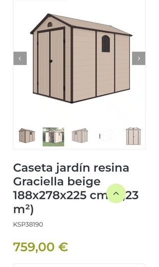 Caseta jardín resina Graciella beige 5,23 m²
